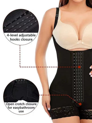 Taillenkorsett mit Knöpfen, Bauchformer aus Spitze, Shapewear-Bodys