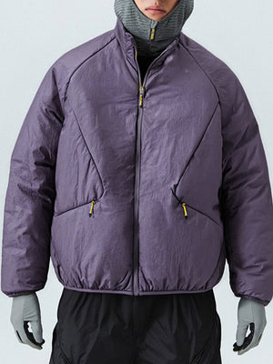 Water-repellent Sports Stand Collar Solid Color Windproof Cotton Jacket