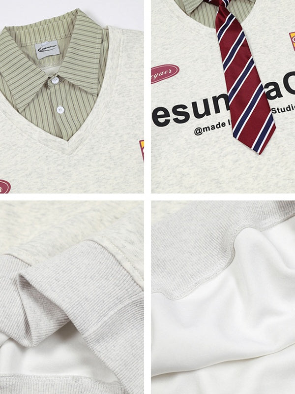 Liber Autumn Neutral wear Printed Letter Sweatshirts&Hoodies
