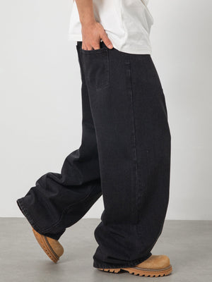 Washed Distressed Black Jeans