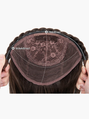 Fishbone Braid Headband Integrated Hair Replacement Long Curly Half-head Wig