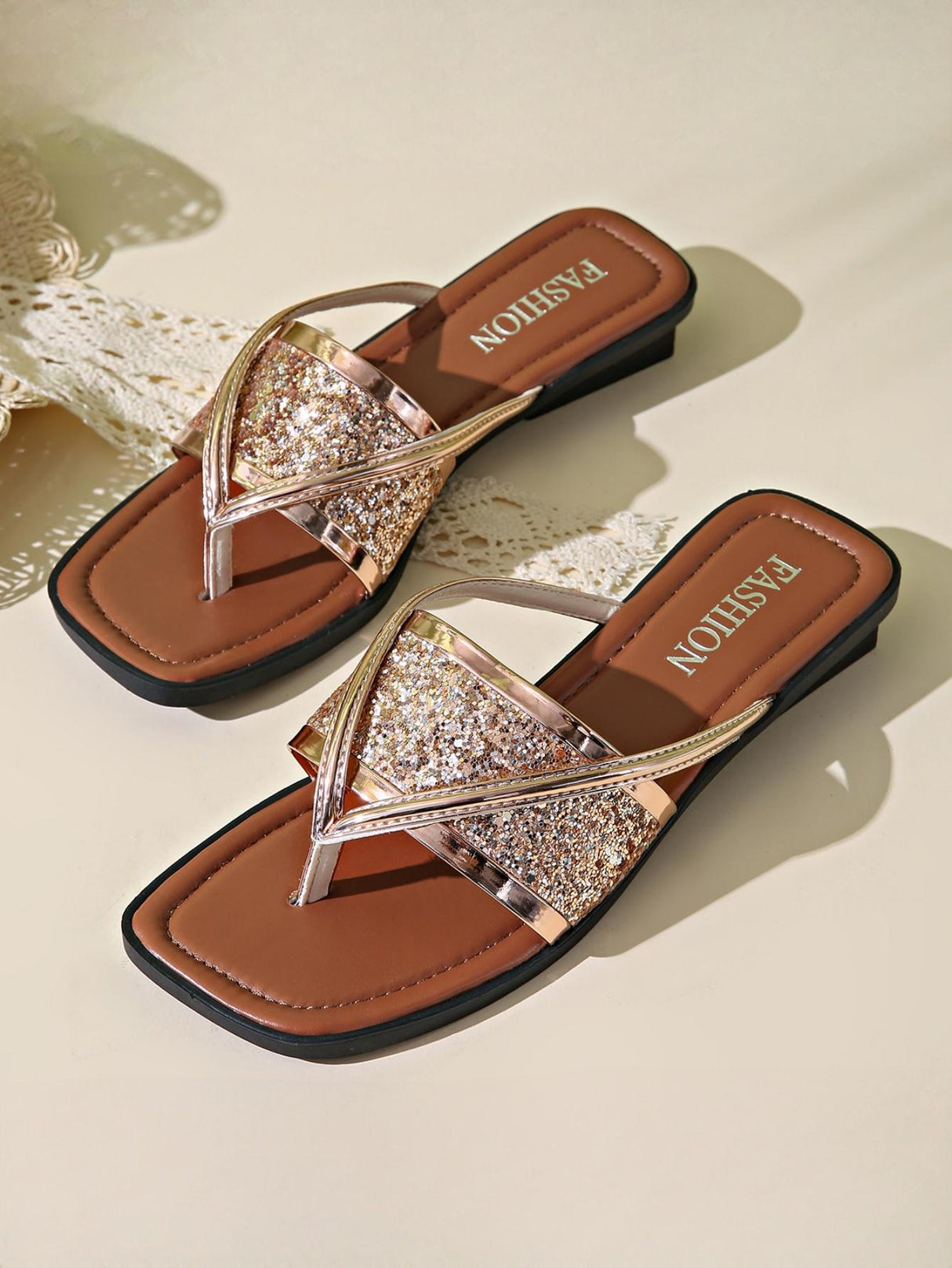 Sequined Flip-flops