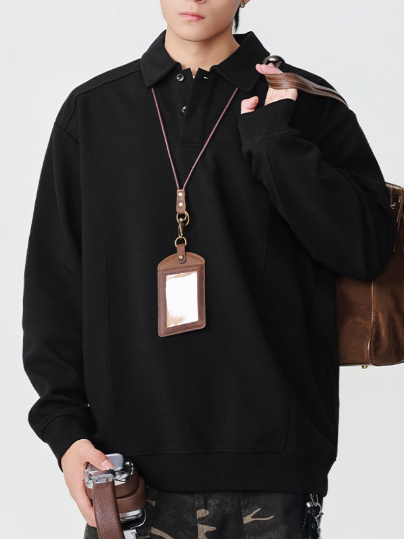 Stereo Segmentation Deconstruction Lapel Polo Shirt