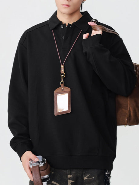 Stereo Segmentation Deconstruction Lapel Polo Shirt