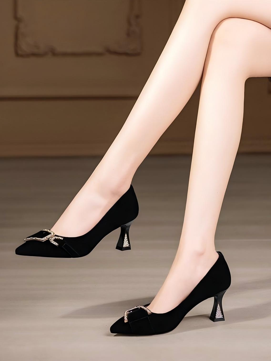 Liber Spring and autumn buckle women's high heels
