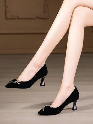 Liber Spring and autumn buckle women's high heels