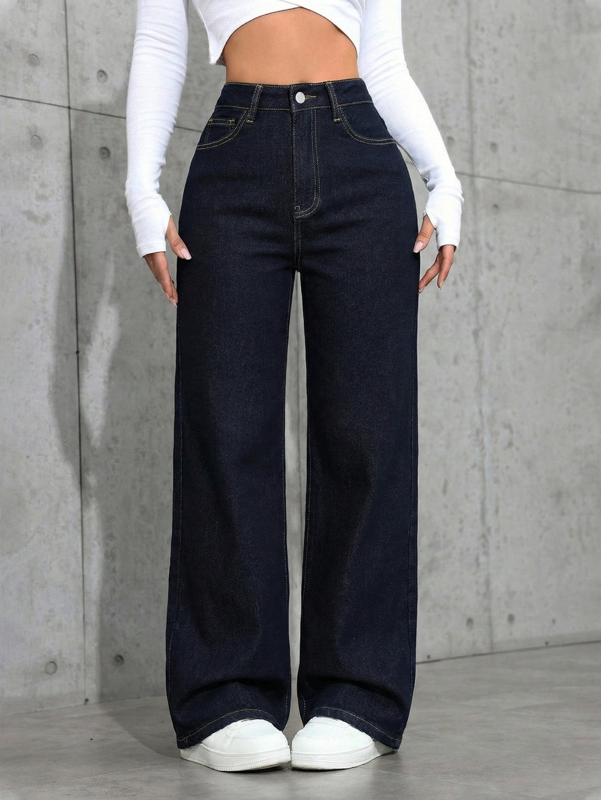 American Casual Super Cool Loose Straight Leg Mid-rise Jeans