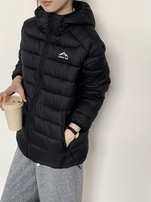 Zippered Pocket Quilting Lightweight Coat Stuffing Leisure Outdoor Cotton-padded Clothing