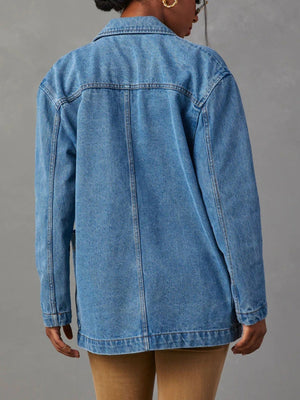 Lapel Buttons Denim Jacket Blazers