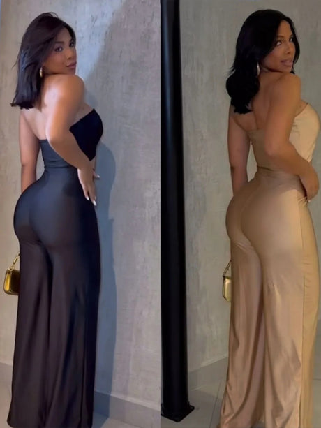 Navel Tube Top Jumpsuits