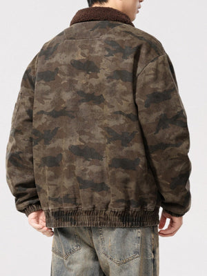 Vestes camouflage amples à doublure sherpa extra épaisse