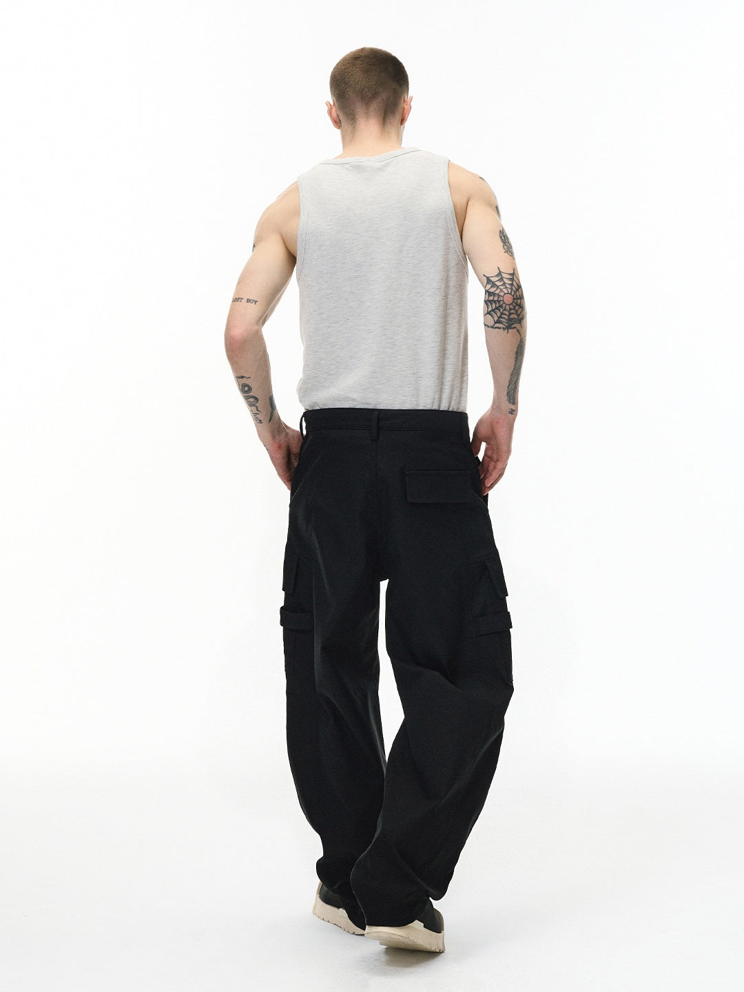 Liber Autumn Neutral wear Multiple pockets Solid Color Cargo Trousers
