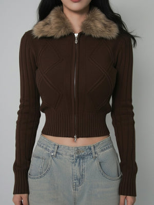 Warm Lapel Plush Patchwork Hoodies Zipper Jackets