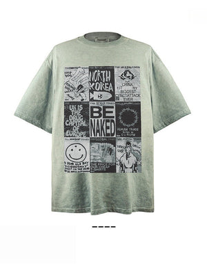 Liber Summer Neutral Printed Graffiti T-shirts