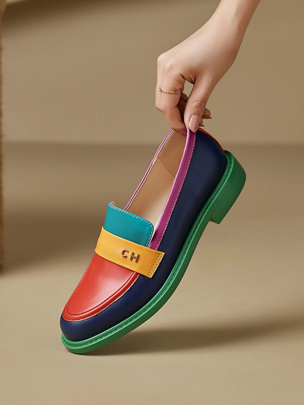 Colorful Patchwork Loafers