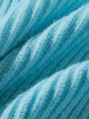 Zippered Pockets Thickening Crew Neck Sweater