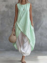 Sleeveless Loose-fitting Long Dress With Pockets