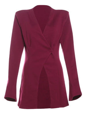 V-neck Buttons Slimming And Figure-hugging Blazers