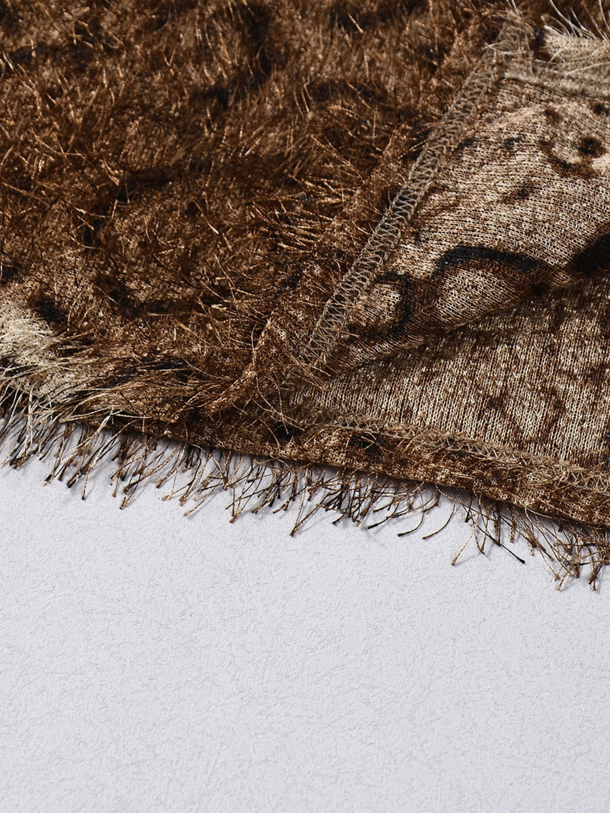 Liber Leopard Print Color Matching Mock Neck Hip Wrap Mini&Short Dresses