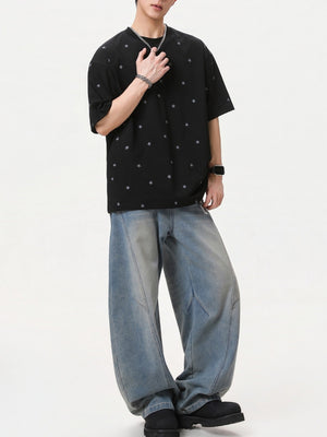 Star Printed Loose-fit T-shirts