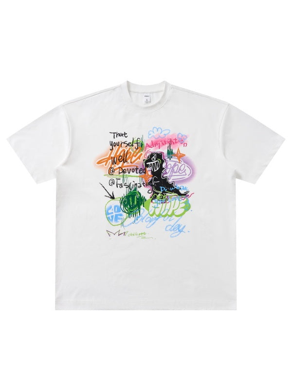 Graffiti Printed Loose-fit T-shirts