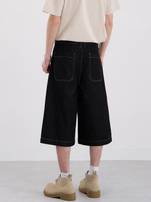 Washed Denim 7 Points Shorts