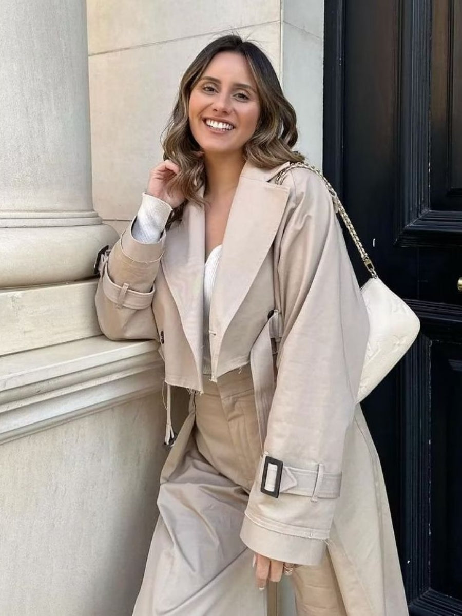 Liber Autumn Women's Buttons Trench Coats