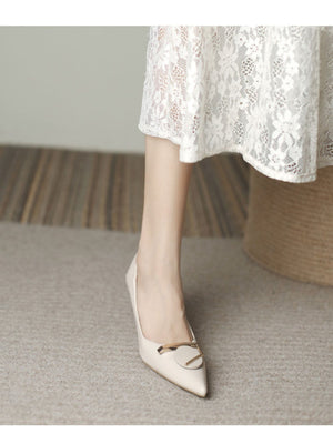 Liber Spring and Autumn Square Buckle Women's High Heels