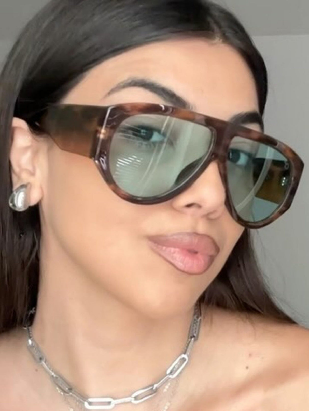 Large-framed Leopard-print Aviary-shaped Sunglasses