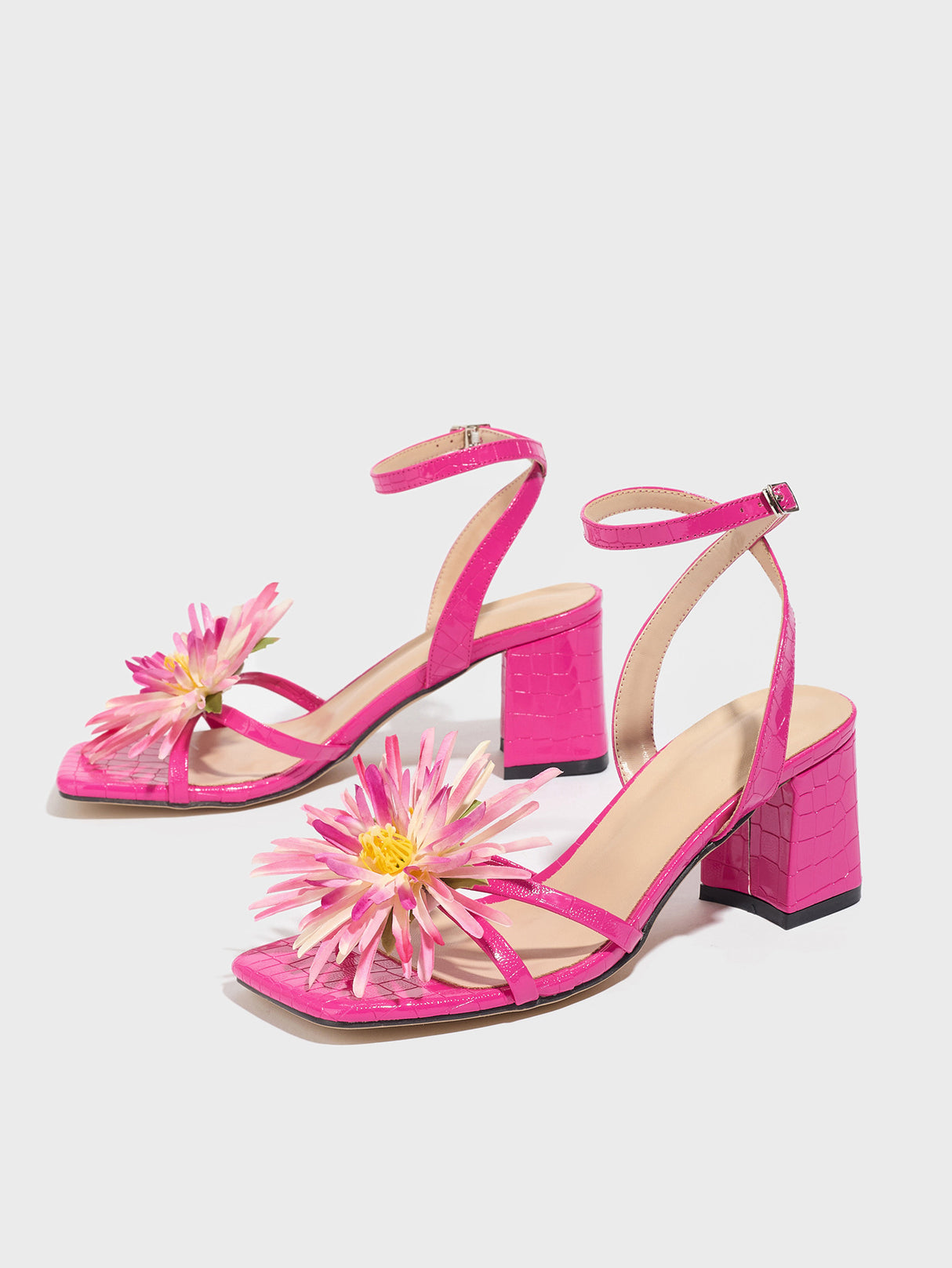 Colorful 3D Flower High-heeled Sandals