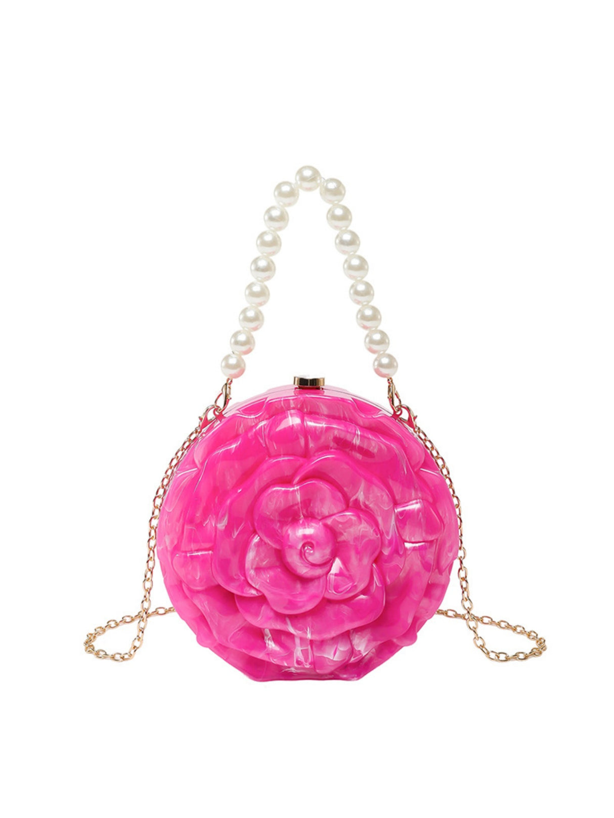 Flower-shaped Round Evening Shoulder Bag
