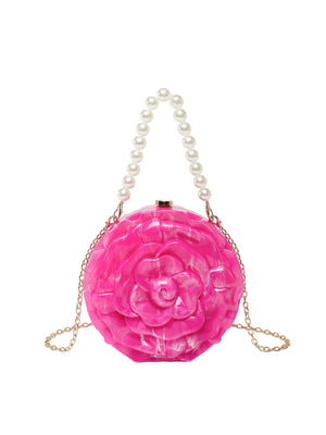 Flower-shaped Round Evening Shoulder Bag