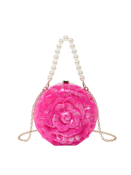 Flower-shaped Round Evening Shoulder Bag