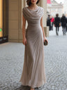 Swing Collar Tight Fit Pity Temperament Maxi Dresses