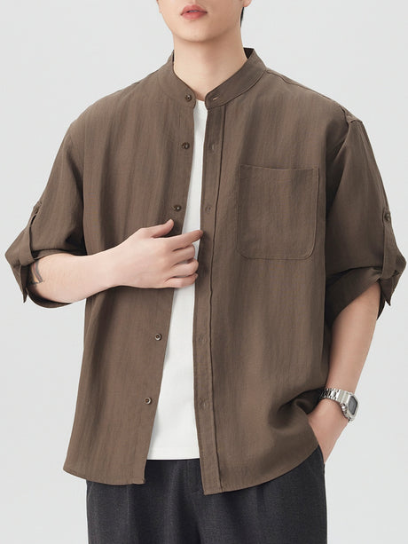 Imitation Linen Three-quarter Sleeves Shirts