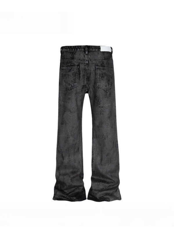 Niche Retro Coating Loose Wide-leg Micro Loudspeaker Mopping Jeans