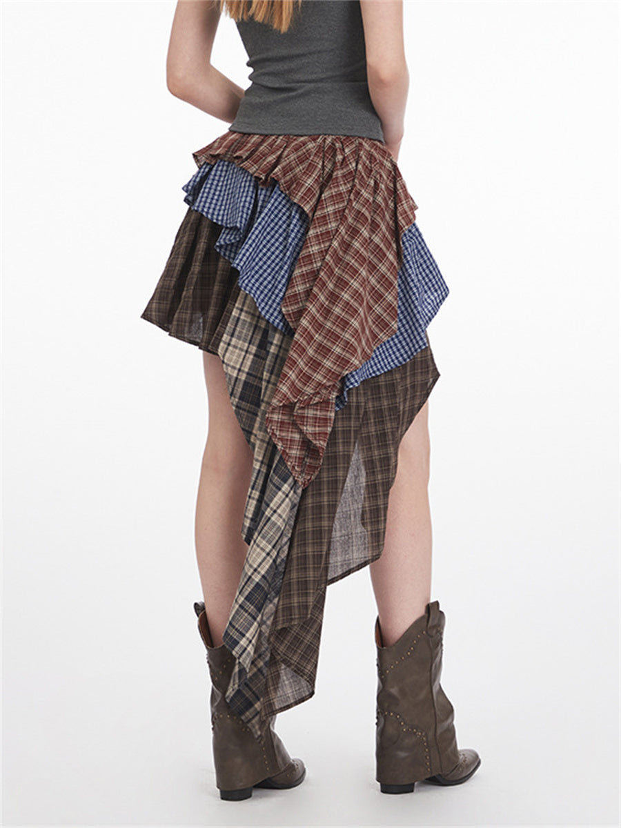 Liber Summer Women's Plaid Skirts