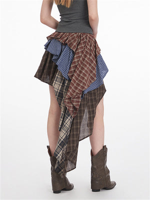 Liber Summer Women's Plaid Skirts