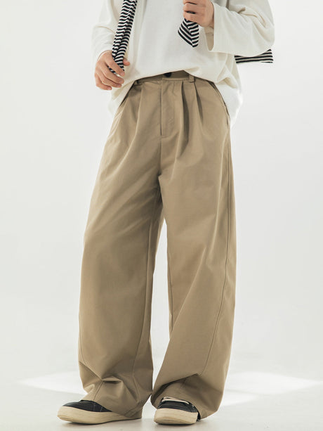 Segmentation Gathering Loose-fit Straight-fit Pants