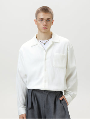 Liber Autumn Men's Pocket decoration Solid Color Shirts