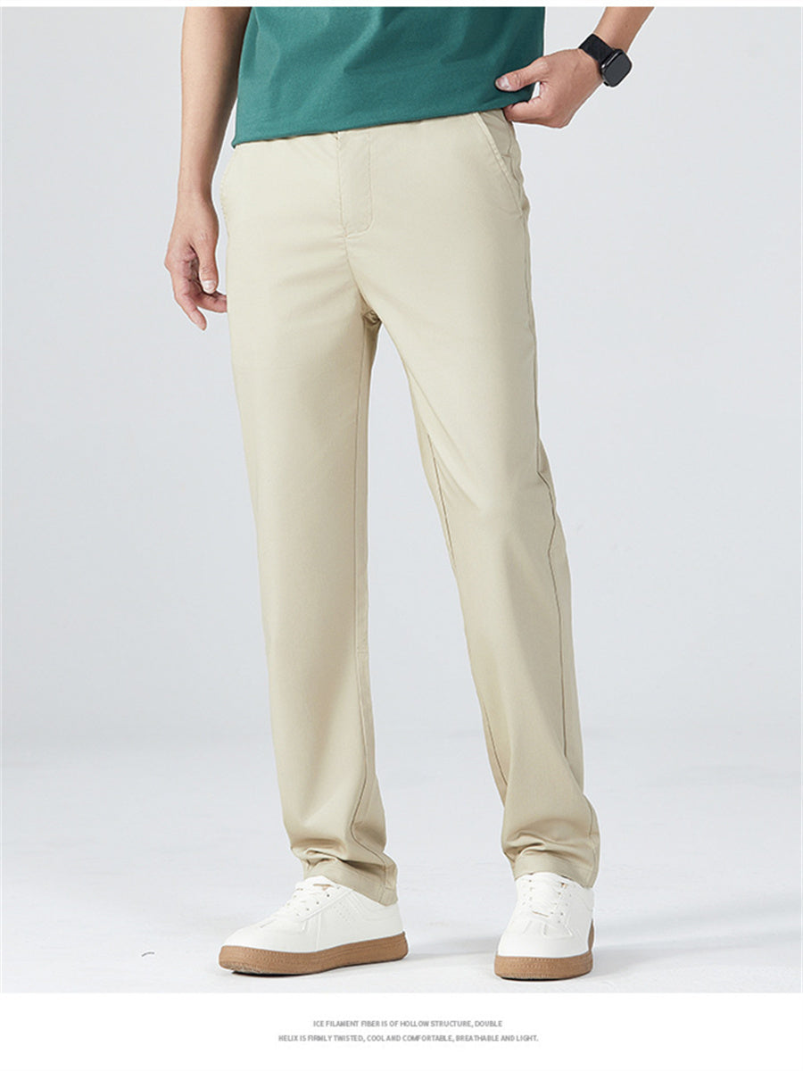 Liber Spring Men's Pocket decoration Solid Color Pants