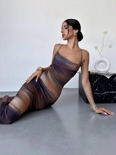 Maxikleider aus Mesh-Mix