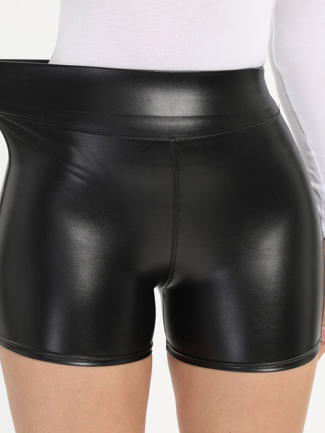 PU Leather High-waisted Hip-hugging Sexy Shorts
