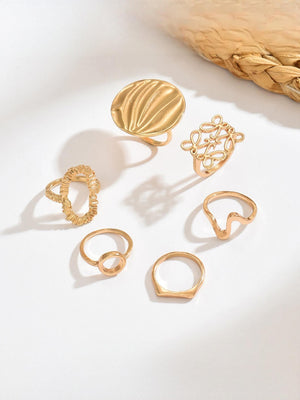 Geometric Openwork Ring Set