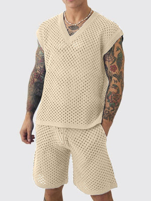 Leisure Hollow Out Vacation 2-piece Sets Set