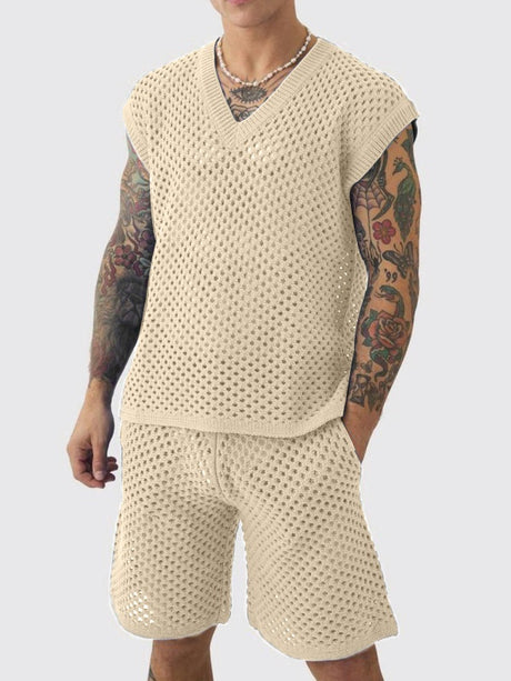 Leisure Hollow Out Vacation 2-piece Sets Set