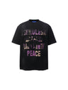 Distressed 3D Letter Printed T-shirts
