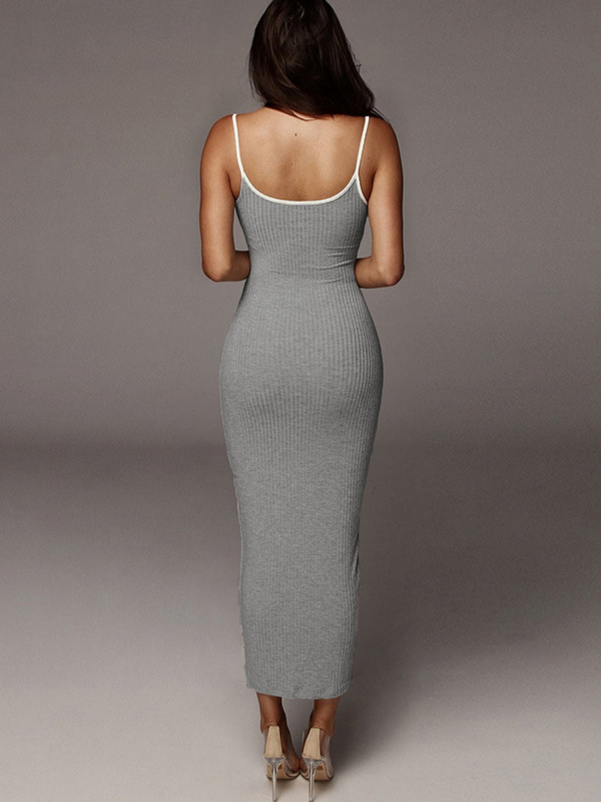 Color-blocked Exposed Backpack Buttocks Camisoles Maxi Dresses