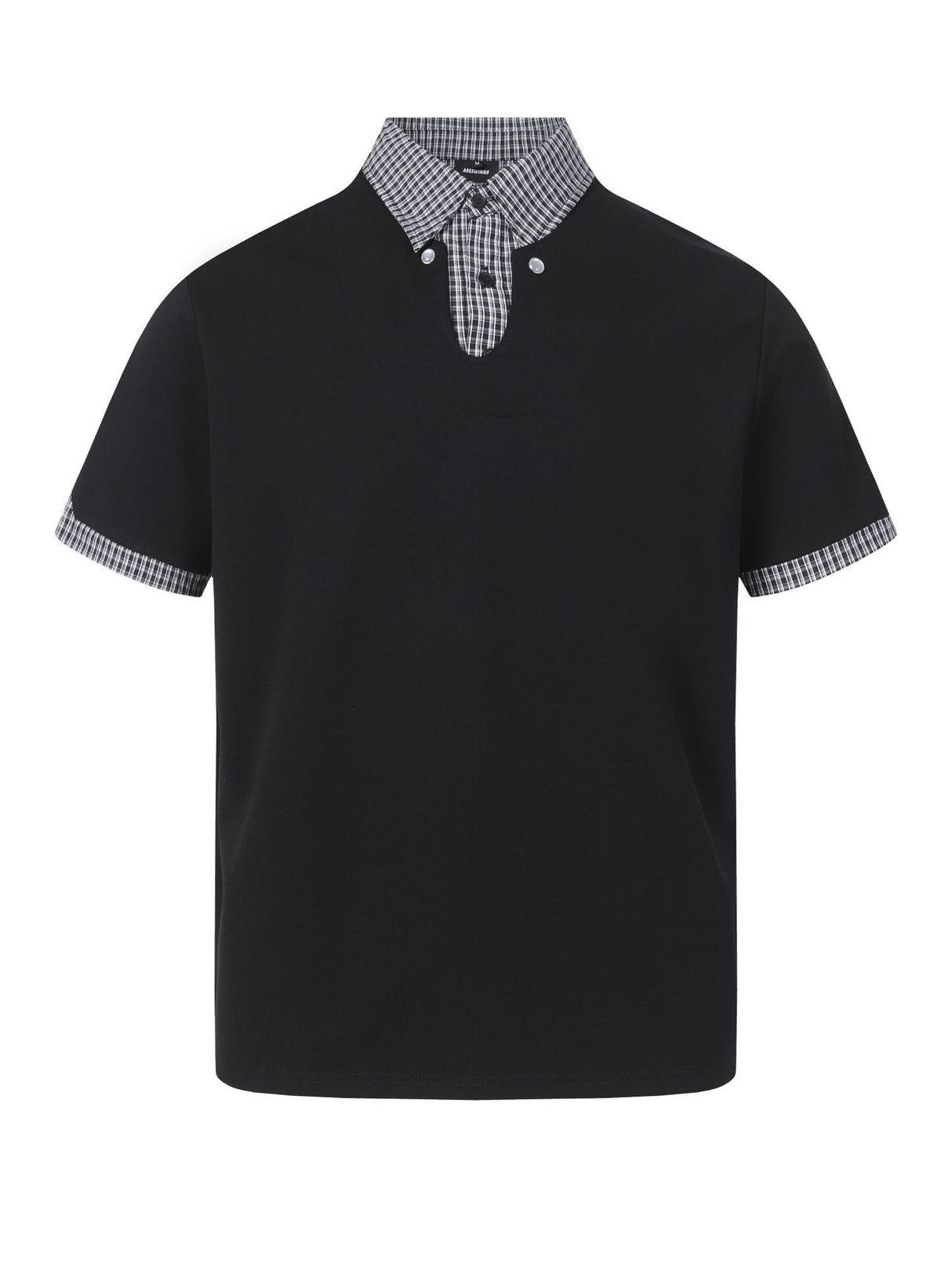 Layered-look Cleanfit Plaid Polo Shirt