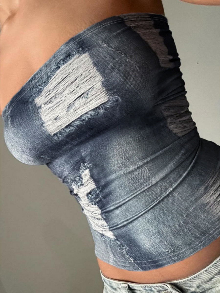 Liber Summer Women's Navel Printed Tank tops&Camis